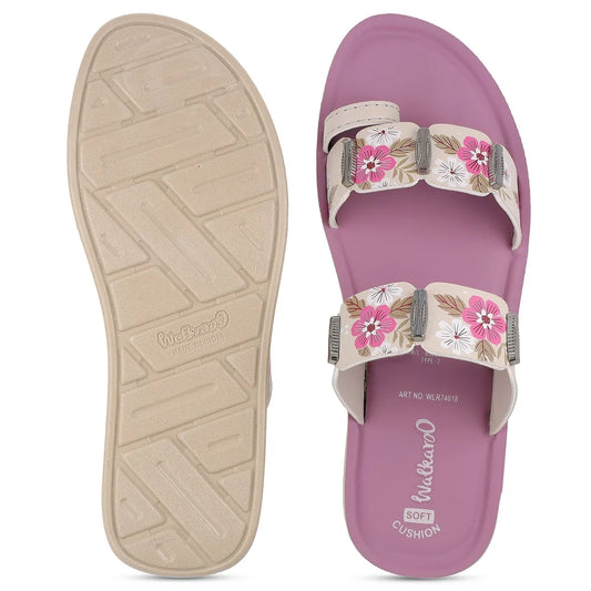 Ladies Sandals for Women – Stylish Floral Casual Slippers with Comfortable Platform Sole