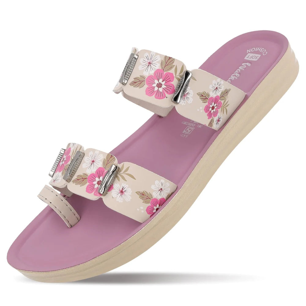 Ladies Sandals for Women – Stylish Floral Casual Slippers with Comfortable Platform Sole