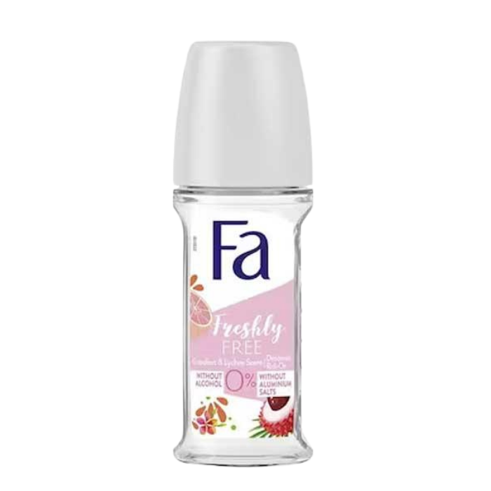 Fa Freshly Free Aluminum-Free Deodorant Roll-On, Grapefruit & Lychee