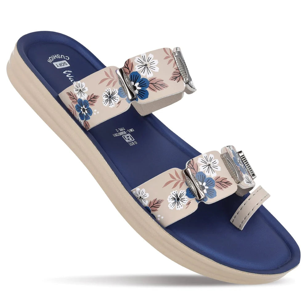 Ladies Sandals for Women – Stylish Floral Casual Slippers with Comfortable Platform Sole