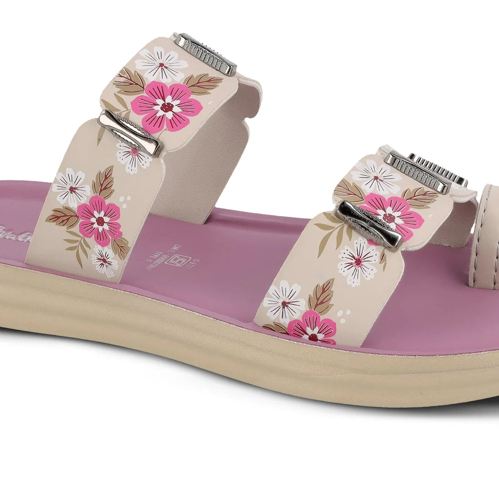 Ladies Sandals for Women – Stylish Floral Casual Slippers with Comfortable Platform Sole