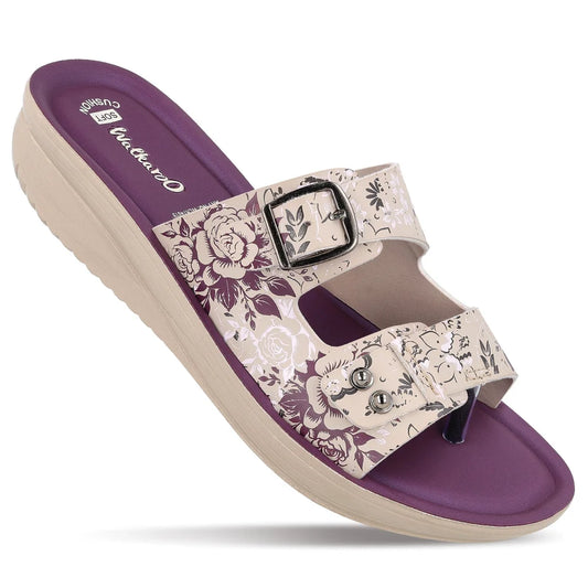 Ladies Sandals, Women’s Slippers – Floral Design Platform Sandals for Casual & Daily Wear