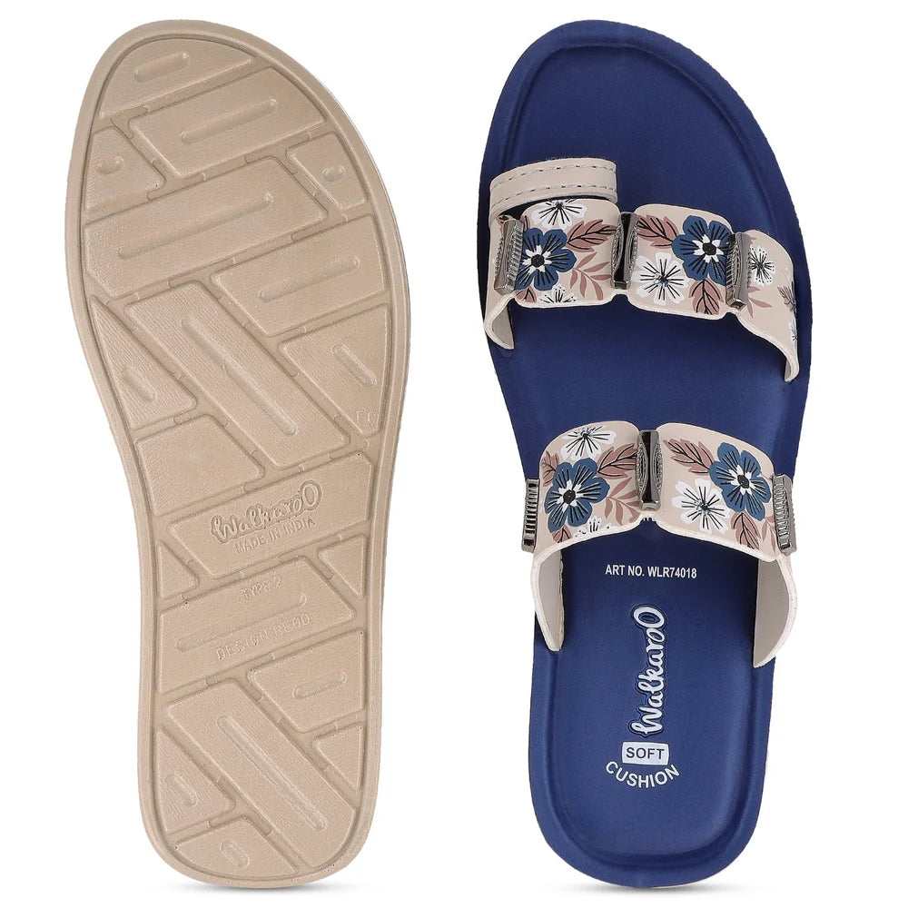 Ladies Sandals for Women – Stylish Floral Casual Slippers with Comfortable Platform Sole