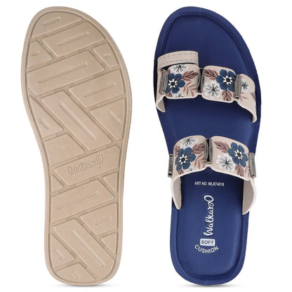 Ladies Sandals for Women – Stylish Floral Casual Slippers with Comfortable Platform Sole