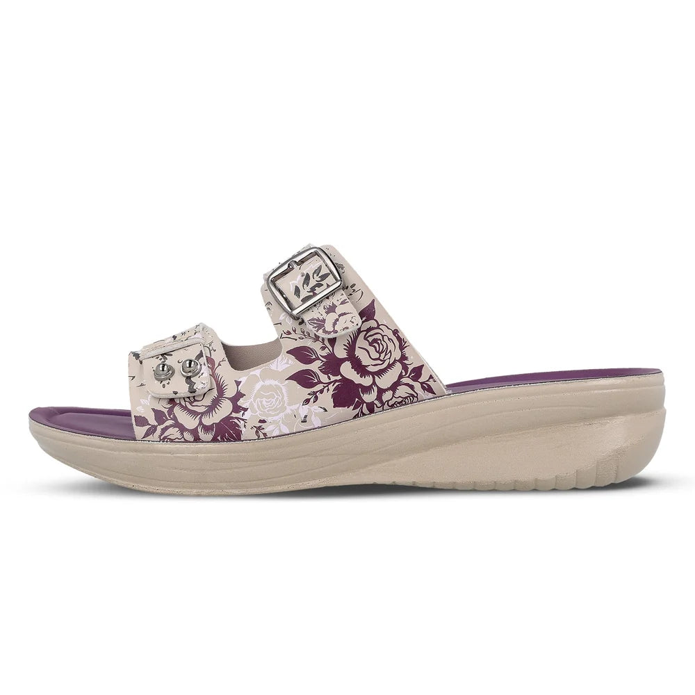 Ladies Sandals, Women’s Slippers – Floral Design Platform Sandals for Casual & Daily Wear