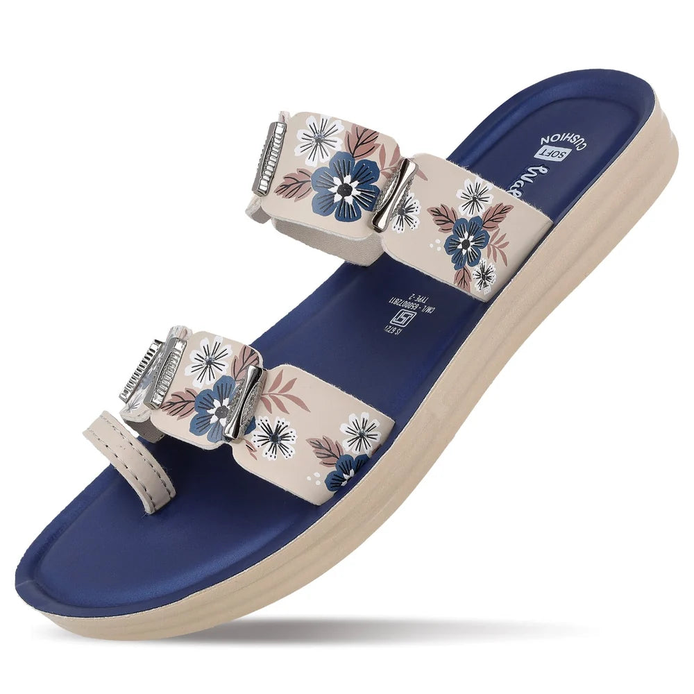 Ladies Sandals for Women – Stylish Floral Casual Slippers with Comfortable Platform Sole