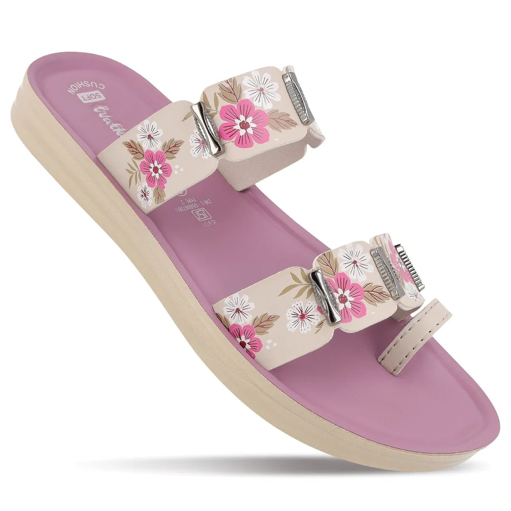 Ladies Sandals for Women – Stylish Floral Casual Slippers with Comfortable Platform Sole