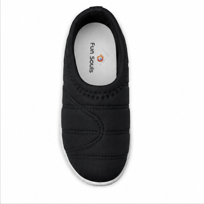 Fun Souls Boys Casual Slip-On Shoes Blue - Black Slip-On Casual Walking Shoes – Lightweight Knit Sneakers with Textured Non-Slip Sole